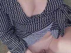 milf teases with dildo on video call