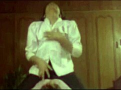 Chubby blonde aunt raids pussy in bedroom with softcore amateurs