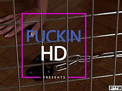 stud fingers this bdsm slut through muzzle