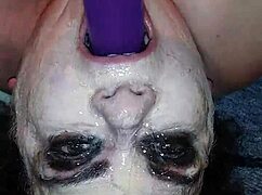 Ms. TL Gets Her Throat Messy with Dildo Toys!