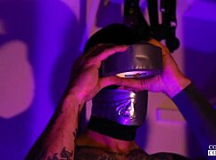 ravyn alexa and heavybondage4life in self bondage edging scene