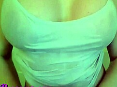 Hey, check this gorgeous blonde teasing with her massive jugs! Can you handle her webcam show?