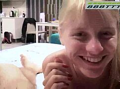Blonde Russian Teen Rides Big Cock Reverse Cowgirl