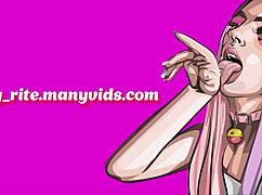 Alternative Tattoo Girl Uses Two Dildos Creatively.