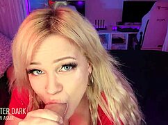 Blonde Girlfriend Worships Cock with Dirty Talk