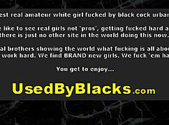 Dumbass teen 18+ gets throated by big black cock