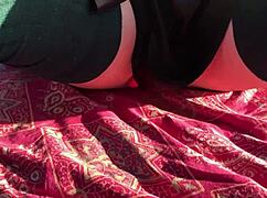 A latina couple explores orgasm control with toys in the park