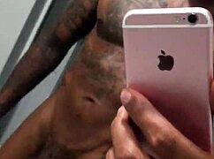 Yo, check this big dick getting wet in the shower!