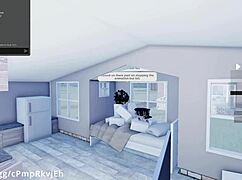 Intensely fucking my hot friend in missionary position for a creampie in Roblox