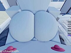 Intensely fucking my hot friend in missionary position for a creampie in Roblox