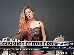 Gorgeous blonde gives webcam instructions