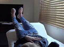 Kristy Shows New Sneakers in Glamour Feet Fetish Scene