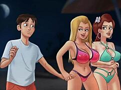 fucking my girlfriend and her wild friend at the beach