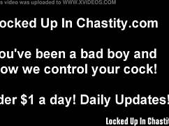 Your cock cage looks a little bit uncomfortable, slave