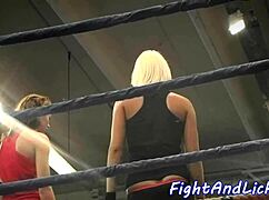 I can’t stop watching these lesbian beauties wrestle and kiss with wild energy all over.