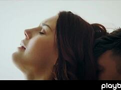 Tiny redhead babe with small tits drilled by boyfriend