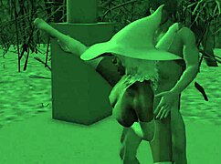 White queen explores passion with snow elf in icy fantasy.