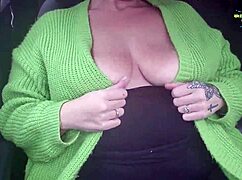Blonde Milf Flashes Tits In Public Car