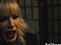 Afraid Teen Fucked by Bad MILF with Big Black Dildo