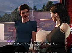 What game is Ms. Denvers playing with her big tits and feet in pantyhose?