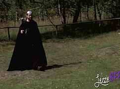 two big titted blondes playing with dildos in pussy