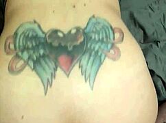 Wow! Brunette wife craves a huge cock and gets pounded by her tattooed lover. She’s dripping wet for more!