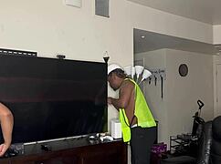 Construction worker Kendale assists client on the job site