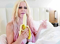 Big Tit Milf Stuffs Her Pussy With A Big Dildo For Breakfast
