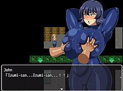 Oh man, I swear John cummed twice between her giant tits in this hentai game ep 22...