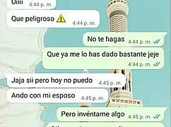 hot whatsapp chat with tati leads to us fucking her shaved pussy with big cock in the office