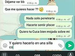 hot whatsapp chat with tati leads to us fucking her shaved pussy with big cock in the office