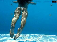 Sexy Brunette MILF Angelica Strips Naked By The Pool With Big Tits