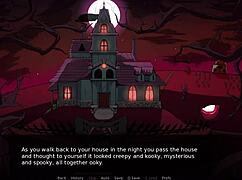 In the night club, ebony dancer with big tits seduces during huniepop game fun.