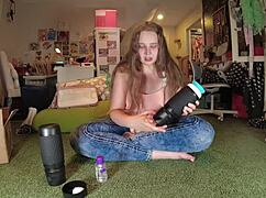 Habakon tests wild vibrator on curvy blonde body