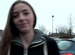 naughty brunette teen leyla pisses outdoors with small tits exposed