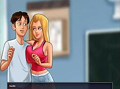 Roxxe gets fucked in the locker during Summertime Saga