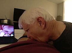 Long Sucking Session From Horny Amputee Grandpa, Wow!