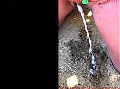 My wife took a long pee on the beach today. It was quite a sight.