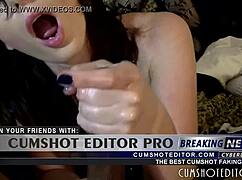 I watch horny slut drain cum from big black cock