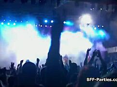 after festival, hot besties dive into rimming foursome.