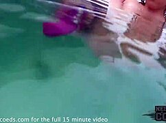 Pretty Girl Naked Underwater, Rubbing Clit in Jacuzzi POV