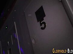 redhead gobbles that big black cock at the gloryhole 😍