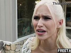 Blonde teen's outdoor selfie turns into wild monster cock action full movie