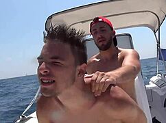 Feel the intense passion as a dominant sailor powerfully fucks a tight twink's ass on the boat. Emotions run high in this outdoor gay encounter.
