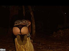 Submissive Blonde Gets Gagging Spanking And Wedgie In Forest - Ashley Lane