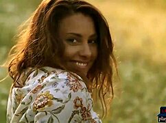 beautiful czech milf anetta keys does solo striptease outdoors