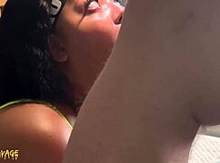 Ebony Throat Goat Gets Huge Facial Cumshot From White Man