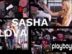 i'm sasha bonilova, undressing in stockings to show my huge natural tits