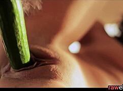 i masturbatin euro orgasms with cucumber