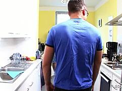 curvy german housewife charms shy handyman at home